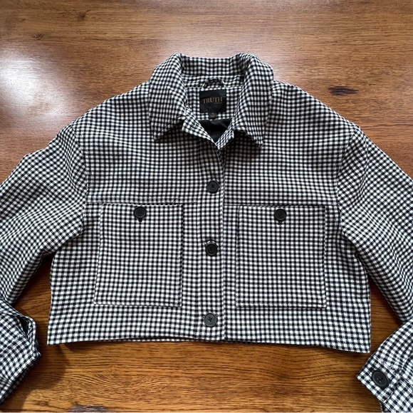⭐️ Truth by Republic Cropped Houndstooth Jacket Size 10 - Picture 15 of 15